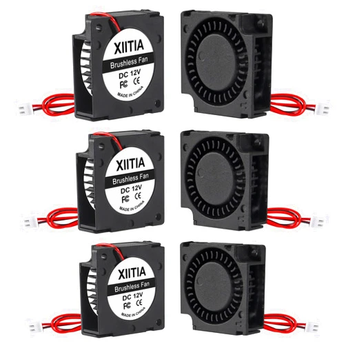 XIITIA 6pcs 3010 12V Blower Fan 30x30x10mm Sleeve Bearings Brushless DC Cooling Fan with 2 Pin Terminal for 3D Printer Parts