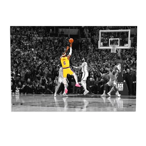 LIHONK Basketball James Posters 38388 Scoring King Poster 12X18INCH Unframe Basketball Wall Art Legendary Record Basketball Superstar Canvas Wall Art For Gifts