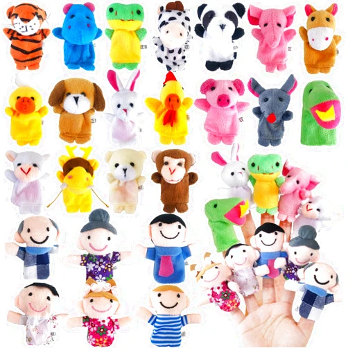 Woozettn 24 Pcs Finger Puppets Set,Soft Plush Finger Puppet Toys for Kids,Storytime Learning Aid,Mini Plush Figures Toy Assortment for Toddlers,Party,Playtime,School