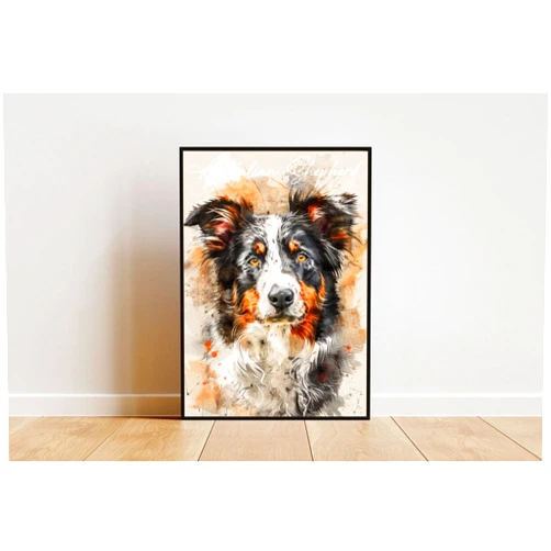 hehodoi Australian Shepherd Poster Dog Poster Australian Shepherd Print Dog Wall Art Dog Photo Australian Shepherd Watercolour