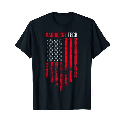 Best Radiology Tech Apparel and Gifts Radiology Tech American Flag USA X-Ray Technologist Gift T-Shirt