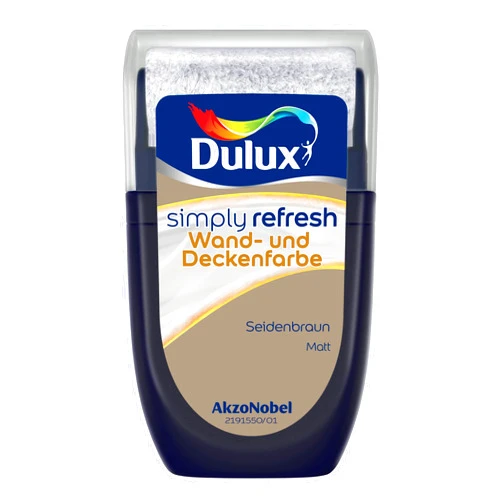 Dulux Simply Refresh Wall and Ceiling Paint - Silk Brown - Tester 30ml - Refreshing, Durable Interior Paint for a Beautiful Home