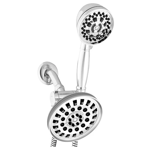 Waterpik 7-Mode 2-in-1 Dual Shower Head System with 5-Foot Hose and PowerPulse Therapeutic Massage, Chrome, XAT-133E-643E