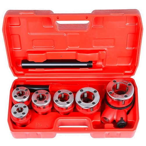 Yaegoo Ratchet Pipe Threader Kit, Manual Ratcheting Pipe Threading Tool with Handle Ratchet, 6 Dies - 1/4