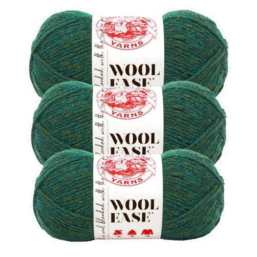 Lion Brand Yarn (3 Pack) Lion Brand Yarn Wool-Ease Yarn, Forest Green Heather