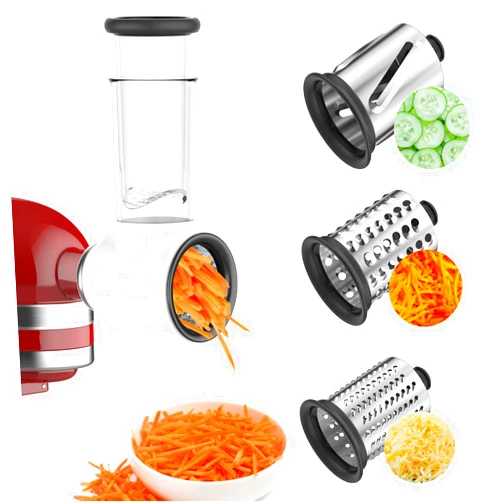 Coolcook Slicer Shredder Attachment for KitchenAid Stand Mixer, Cheese Grater Attachment for KitchenAid, Salad Shredders Included 3 Blades, for Kitchenaid Cheese Grater
