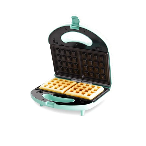 GreenLife Electric Waffle Sandwich Maker, Toaster, Panini Press with Healthy Ceramic Nonstick Plates, Perfect for Tuna Melts, Crispy Rice, Grilled Cheese, LED Indicator Light, PFAS-Free, Turquoise