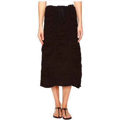 XCVI Stretch Poplin Double Shirred Panel Skirt