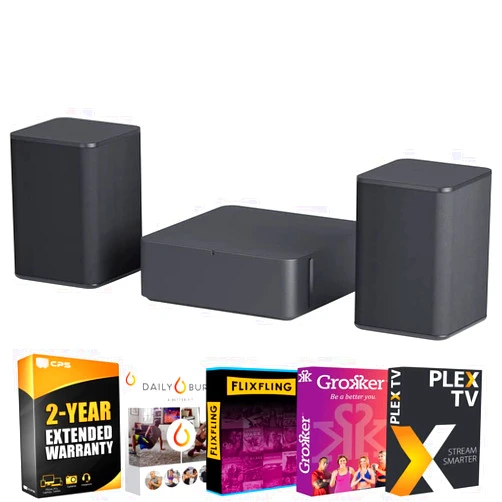 LG 2.0 Channel Sound Bar Wireless Rear Speaker Kit, 2022 Model SPQ8-S Bundle with Tech Smart USA Premiere Movies Streaming 2020 + 2 Year Protection Pack