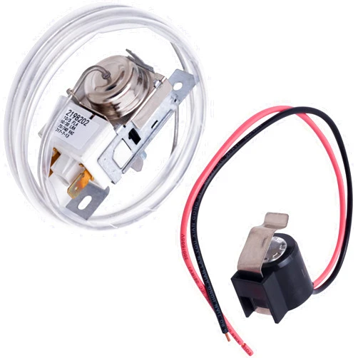 BlueStars 2198202 Refrigerator Cold Control Thermostat & W10225581 Bimetal Defrost Thermostat - Replaces 2161284 2198201 PS11739232