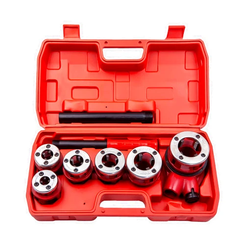 maXpeedingrods BSPT Ratchet Pipe Threader Kit, Manual Ratcheting Pipe Threading Tool Set w/ 6 Dies 1/4