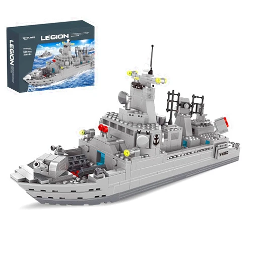 TOY PLAYER Navy Destroyer Building Set, Battleship Building Toy, A Gift Compatible with Lego Sets for Boys 8-14 & Adults (528pcs)