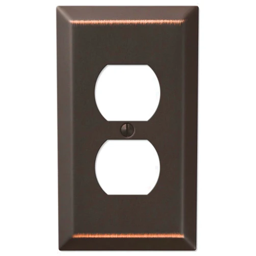 Amerelle 163DDB Century Wallplate, 1 Duplex, Steel, Aged Bronze, 1-Pack