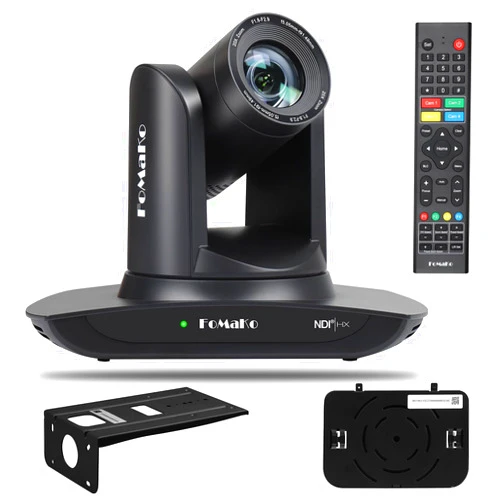 FoMaKo NDI Camera, AI Auto Tracking HDMI PTZ Camera, 20x Optical Zoom LAN USB3.0 HDMI Camera for Church Services Worship Education, PoE 1080P60 (Support NDI 6 & NDI HX3) FMK20UH NDI-B(Black)