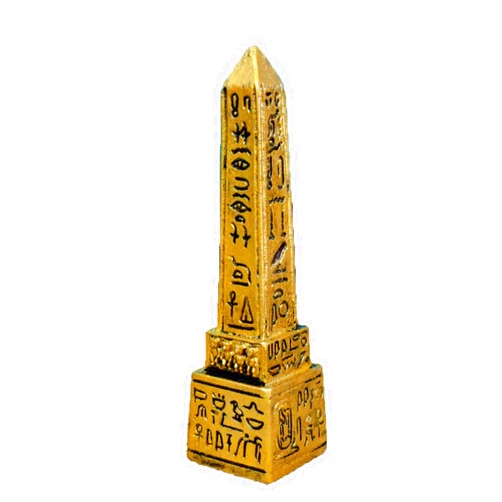 Kocris Casa Obelisk of Ancient Egypt Aquarium Fish Tank Terrarium Decorations Terrarium Reptile Turtle Lizard Spider Tanks Egyptian Tablet Inscription Sculpture Figurine Statue Décor Ornament Gold