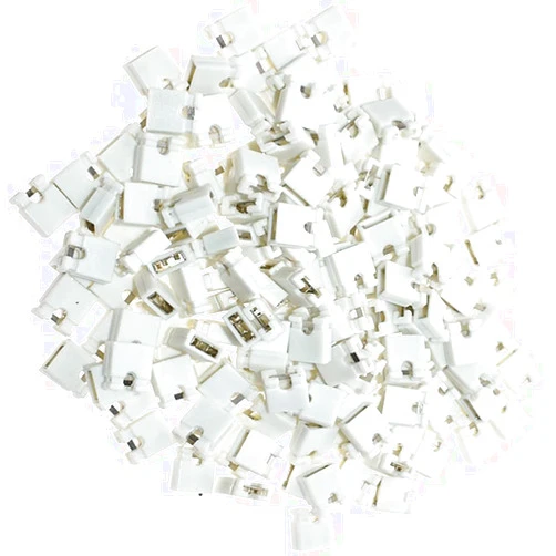 AIMPGSTL 100PCS 2.54mm Black Jumper Caps Standard Circuit Board Jumper Cap Shunts Short Circuit Connection Pin Blocks-White