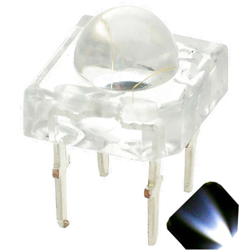 Lighthouse LEDs 5mm Piranha Cool/Clear White LED - Ultra Bright Superflux (Pack of 50)