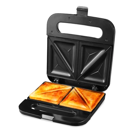 OVENTE Electric Sandwich Maker with Non-Stick Plates, Indicator Lights, Cool Touch Handle, Easy to Clean and Store, Perfect for Cooking Breakfast, Grilled Cheese, Tuna Melts and Snacks, Black GPS401B