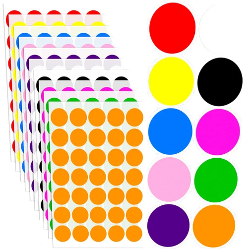 Mozeat Lens 1050 PCS Colored Dot Stickers 1 Inch Removable Color Code Dot Sticker Color Coding Labels Round Circle Stickers Labels Blank Circle Dot Stickers for Market Yard Garage, 10 Colors