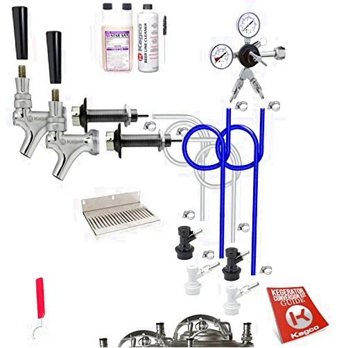 Kegco Homebrew Kegerator Conversion Kit, Dual Tap, None