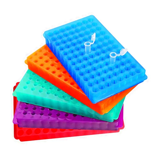 Gebeauty Ree 5PCS Tube Rack,Test Tube Rack with Double Panel 96 Positions for Microcentrifuge Tubes 0.5ml/1.5ml/2ml and Refrigeration Tubes 1.8ml