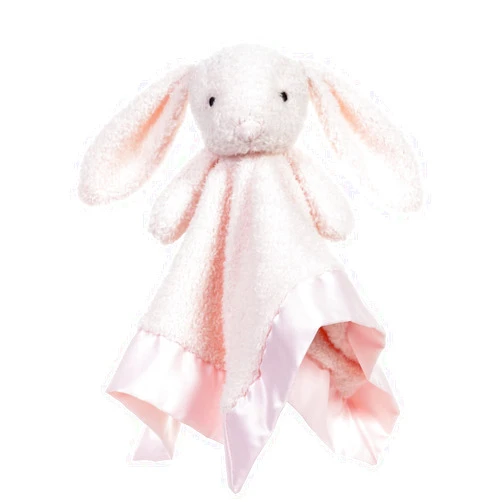 Apricot Lamb Stuffed Animals Pink Bunny Rabbit Security Blanket Infant Nursery Character Blanket Luxury Snuggler Plush Baby Lovey(Pink Bunny, 13 Inches)