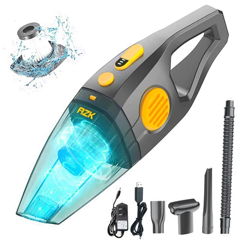 AZHZOLSK Dust Buster Upgrade Handheld Vacuum Cordless Rechargeable Handheld Vacuums 12000PA-16500PA High Power with Power Display for Car, Home, Office, Pet Hair Travel Cleaning Wet and Dry Use