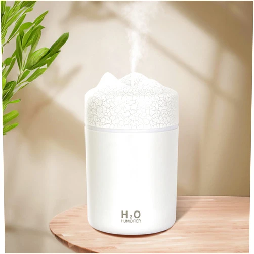 Cerrota Portable Mini Humidifier, 300ml Small Cool Mist Humidifier, USB Personal Desktop Humidifiers for Bedroom Office Baby Travel Car, Colorful, Auto Shut-Off, 2 Mist Modes, White