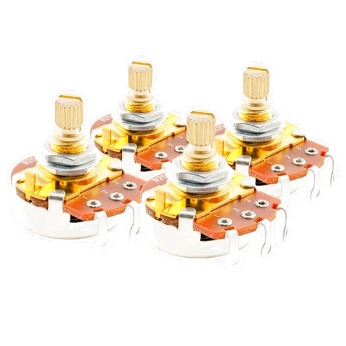 Musiclily Pro Brass Shaft Full Metric Sized Control Pots B250K Linear Taper Potentiometers for Guitar (Set of 4)