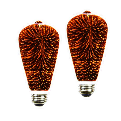 SLEEKLIGHTING 2 watt LED light bulb - Fairy like Fireworks ST19 ? General Purpose Orange LED Light Bulb ? UL Approved ? Uses 2 Watts of Energy, 110 volts, Instant On, Average Life 10,000 hours