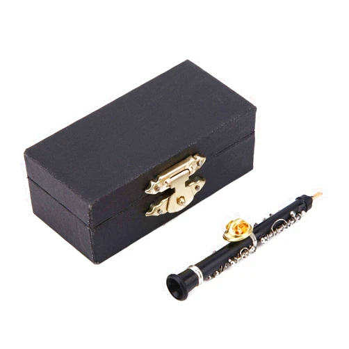 Joyzan Oboe Brooch Pins, Miniature Musical Instrument Fashion Lapel Case Mini Elegant Music Notes Unique Jewelry Present Decoration Retro Sweater Shirt Clips Birthday Gift Women Wedding Party Men
