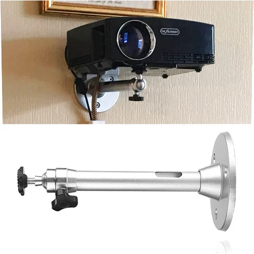 LANTWOO Universal Projector Wall Ceiling Mount Hanger, LCD/DLP Video Projection Mount Bracket Swivels & Tilts for Mini Projector, Silver-Grey