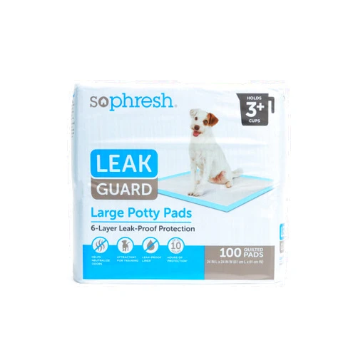 So Phresh Large Leak Guard Quilted Potty Pads, Count of 100