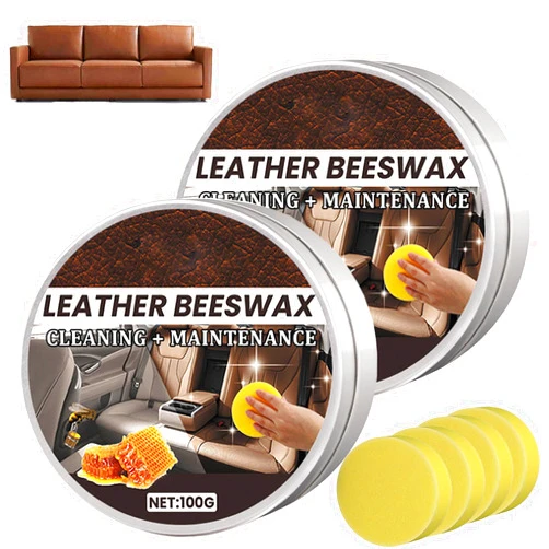 Hegine Car Leather Cleaning Conditioner, Leather Cleaner Kit Car Interior, Leather Seat Cleaner for Car Interior, Leather Cleaner Kit for Furniture, for Furniture, Bags, Shoes (2PCS)