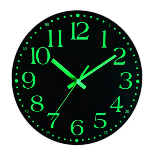 Ziprote Wall Clock, 12 Inch Wall Clock Battery Operated, Glow in Dark Wall Clock,Night Light Wall Clock, Non-Ticking Wall Clocks for Living Room Kitchen Office Bedroom