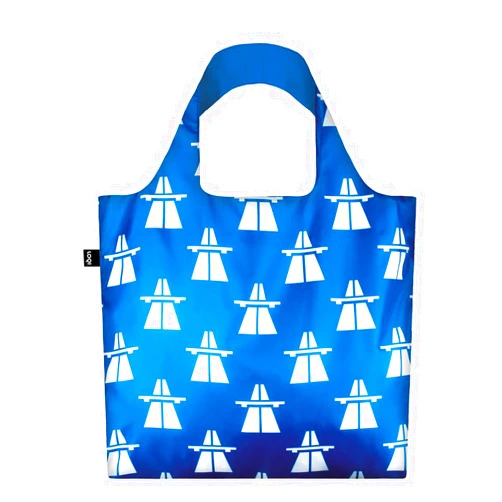 LOQI Travel Autobahn Reusable Shopping Bag, Multicolor