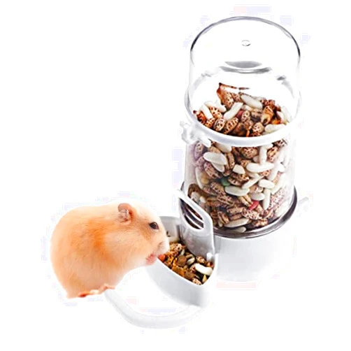 Oncpcare 14oz Hanging Hamster Automatic Feeder Food Dish Small Animal Bowl for Cage, Rat Cage Accessories for Chinchilla Hedgehog Guinea Pig Bird