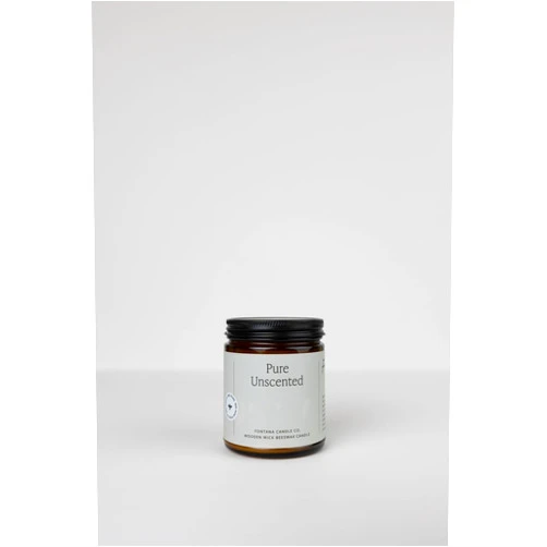 FONTANA CANDLE CO. Fontana Candle Company - Beeswax and Coconut Oil Unscented Candle | Wood Wick | Non Toxic | Long Burn Time | Beautiful Glass Jar Display