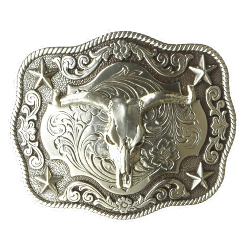 Nocona Men's Scaloped Rectangle Steer Buckle