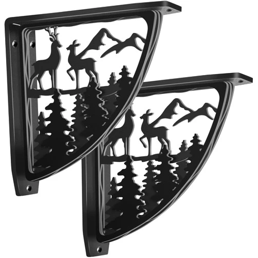 TwentyNext 2 Pack Fireplace Mantel Brackets Heavy Duty,Floating Mantel Bracket,Corbels for Fireplace Mantel,Individualized Triangle Max Load 550 LBS Decorative Shelf Brackets,Cast Iron Shelf Brackets for Mantel