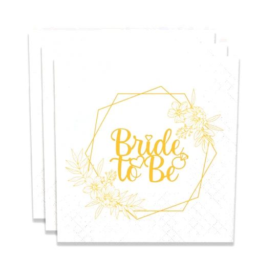 Vaujory 100 Pack of Bride to Be Paper Napkins for Wedding Engagement Party Bridal Shower Bachelorette Decoration