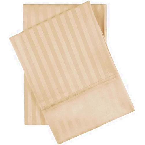 Paradise Cotton Hub King Size Pillow Case Egyptian Cotton Hotel Luxury Soft 600 Thread Count Pillow Cover Set of 2 (Stripe, Beige)