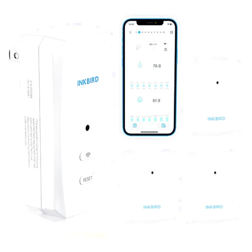 INKBIRD WiFi Thermometer Hygrometer 3 Pack with WiFi Gateway, Indoor Wireless Temperature and Humidity Sensor with App Notification Alert for Home, Greenhouse, Wine Cellar, Baby Room