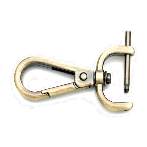 CRAFTMEMORE 2pcs Detachable Snap Hook Swivel Clasp w/Screw Bar VT493 Bag Strap Hardware Replacement (1 Inch, Brushed Brass)