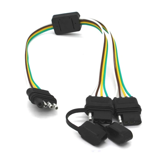 Tata.Meila 4 Way Y-Splitter Plug Universal for Tailgate Light Bar and Trailer Lights Plug & Play Adapter Extension Harness Wiring Plug 4 Pin Connectors (1)