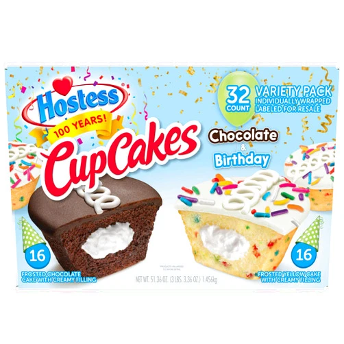 Hostess Birthday Cupcake & Chocolate Cupcake Variety Pack (32 ct.)
