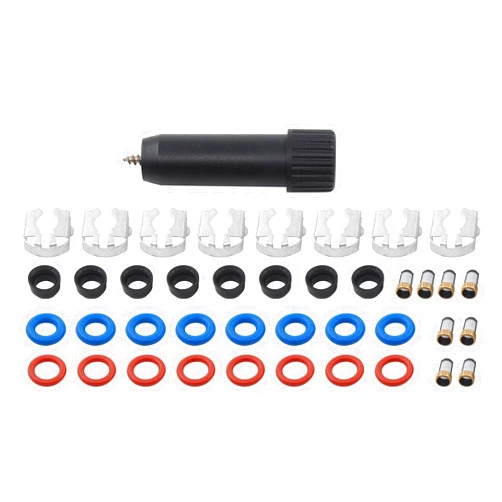 MOTOKU 8 Set Fuel Injector Repair Seal Kit w/Micro Filter Removal Tool for Chevy GMC Cadillac Escalade Silverado Suburban Tahoe Avalanche Trailblazer Express Sierra Envoy Yukon 1999-2007 V8