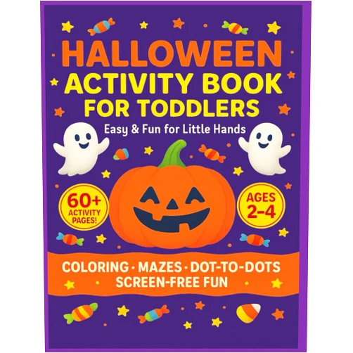 Robert D Kaye Halloween Activity Book for Toddlers: Coloring, Mazes, and Dot-to-Dot Fun for Ages 2–4 | Easy and Spooky-Cute Halloween Activities for Toddlers