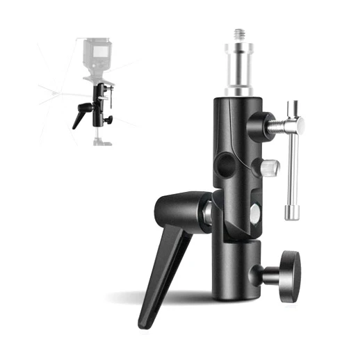 NEEWER Camera Flash Bracket H-Type Mount with Umbrella Softbox Holder, 180° Swivel Adjustable Metal Light Stand Adapter with 1/4
