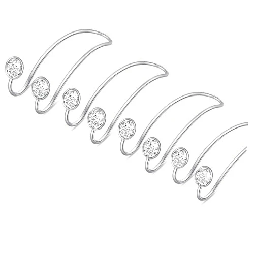 Heyah 4 Pack Bling Car Hooks for Bags, Strong Universal Stainless Steel Car Headrest Hooks, Car Seat Hanger Hooks for Purses & Grocery Bag (Silvery)